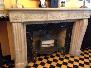 Fireplace in breakfast room