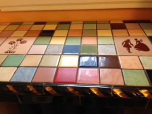 Tile work on top of the breakfast room radiator