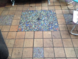 Original tile work on back patio