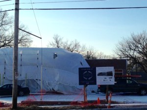 Heirloom Hearth and Bakery, under construction at 63rd and Brookside
