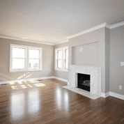 Marble fireplace, wired for TV above