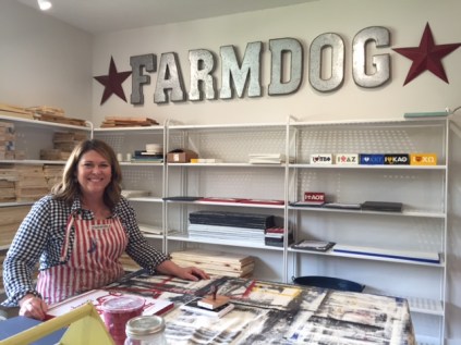 Amy January in her Farm Dog Studios space